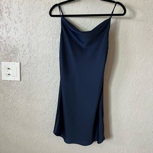 NWT Navy satin dress Urban Outfitters